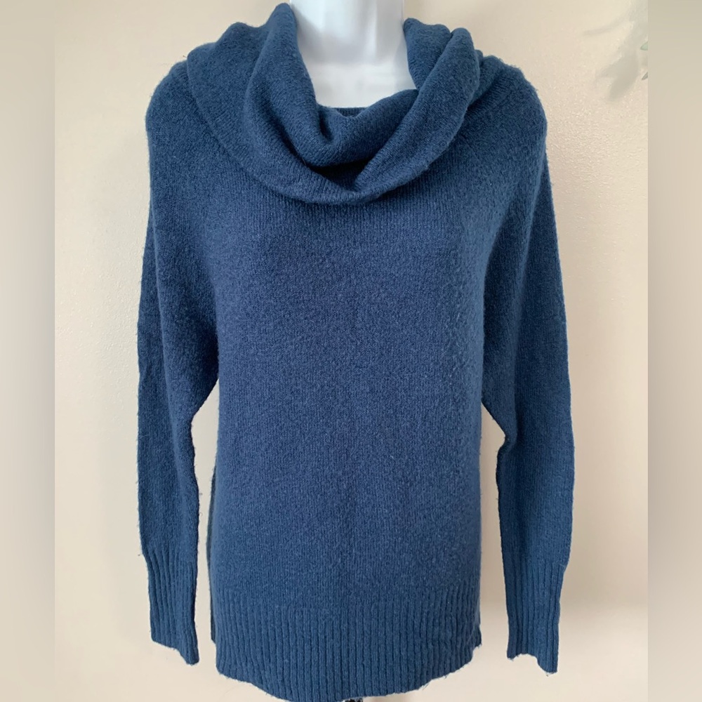 Express Deep Blue Cowl Neck Sweater